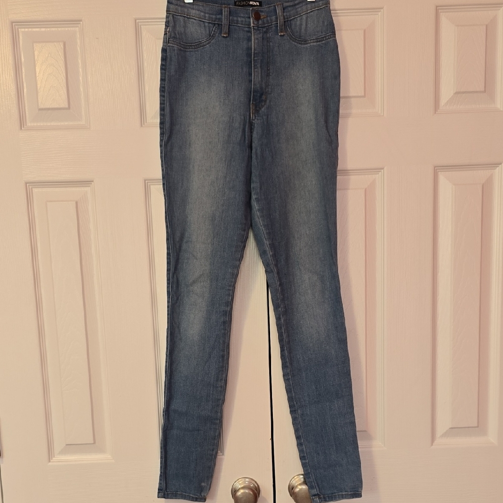 Fashion Nova Light Blue High Rise Jeans
